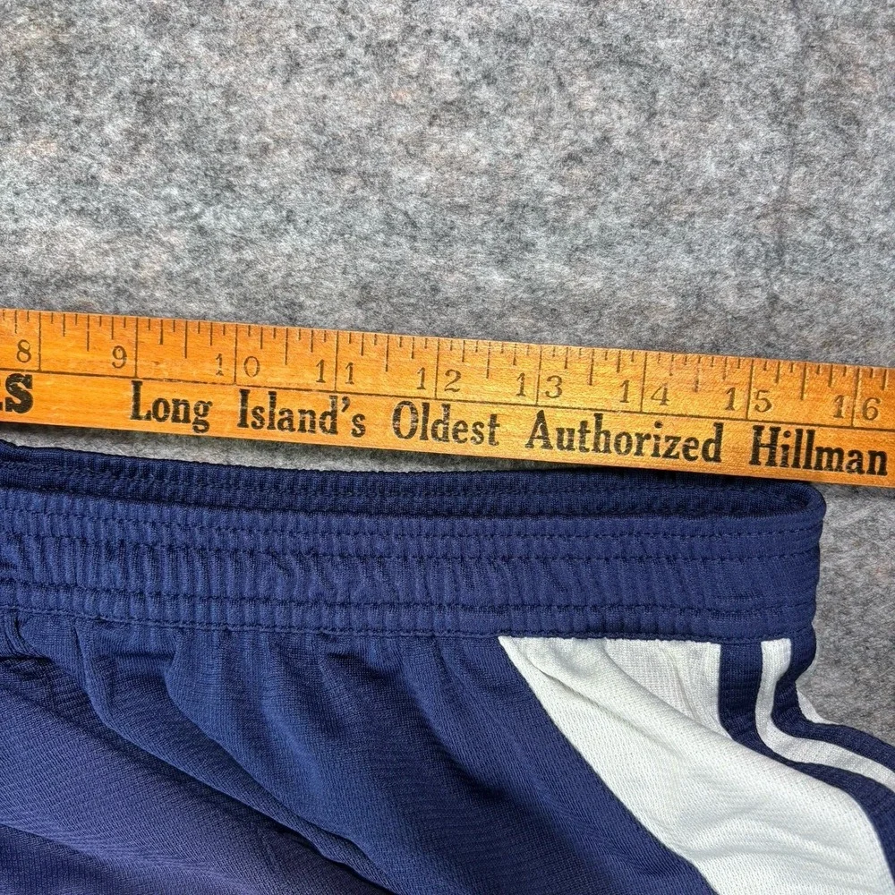 VTG‎ 2004 Adidas Soccer Shorts Navy white Mens L FADED SPOT NO DRAWSTRING READ